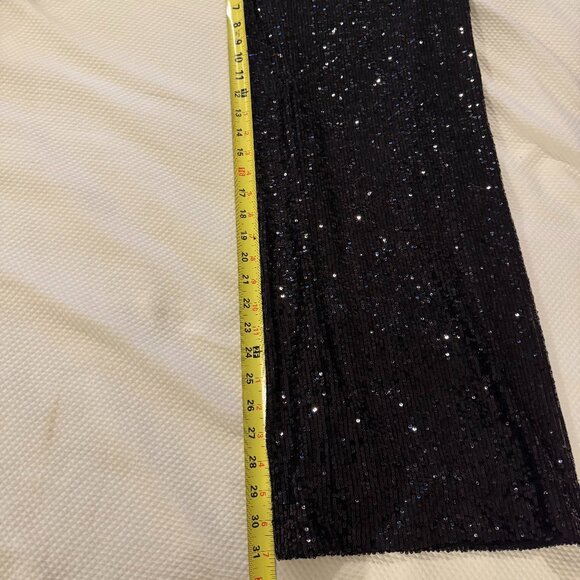 Banana Republic Sequin Black Wide Leg Pants - Picture 7 of 9